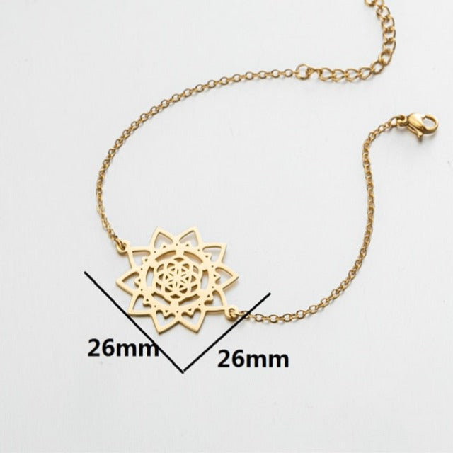 Mandala Flower of Life Dawapara Women's Bangle Bracelet