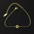 Hexagram Star of David Judaism Bracelet Gold ID bracelet