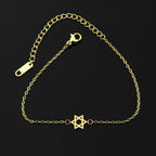Hexagram Star of David Judaism Bracelet Gold ID bracelet
