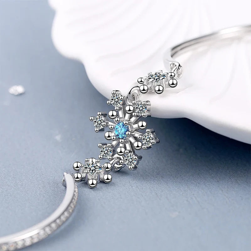 Winter Snowflake Bracelet Women's Silver Chain