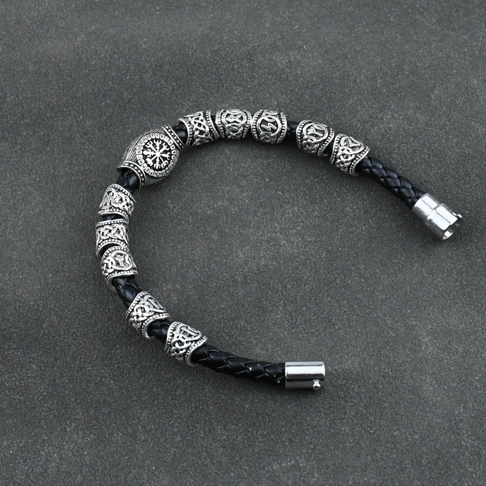Men's Viking Bracelet Nordic Runes 