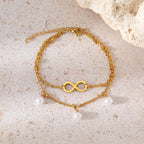 Infinity Bracelet Gold Beads