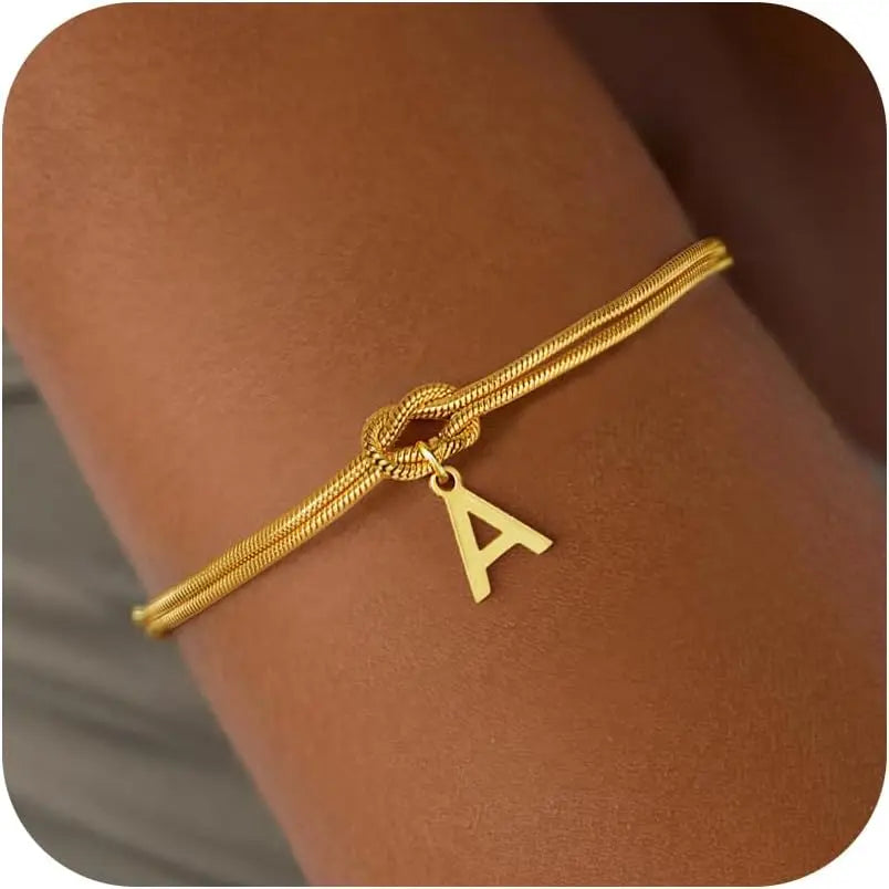 Initial and knot bracelet