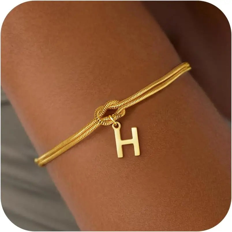 Initial and Knot Bracelet - Letter