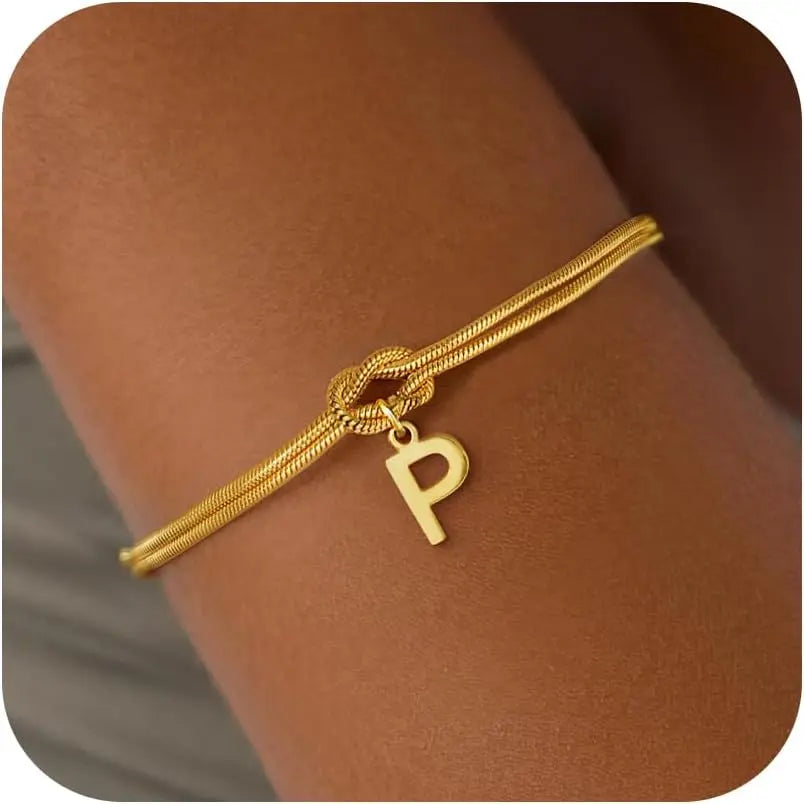 Initial and Knot Bracelet - Letter