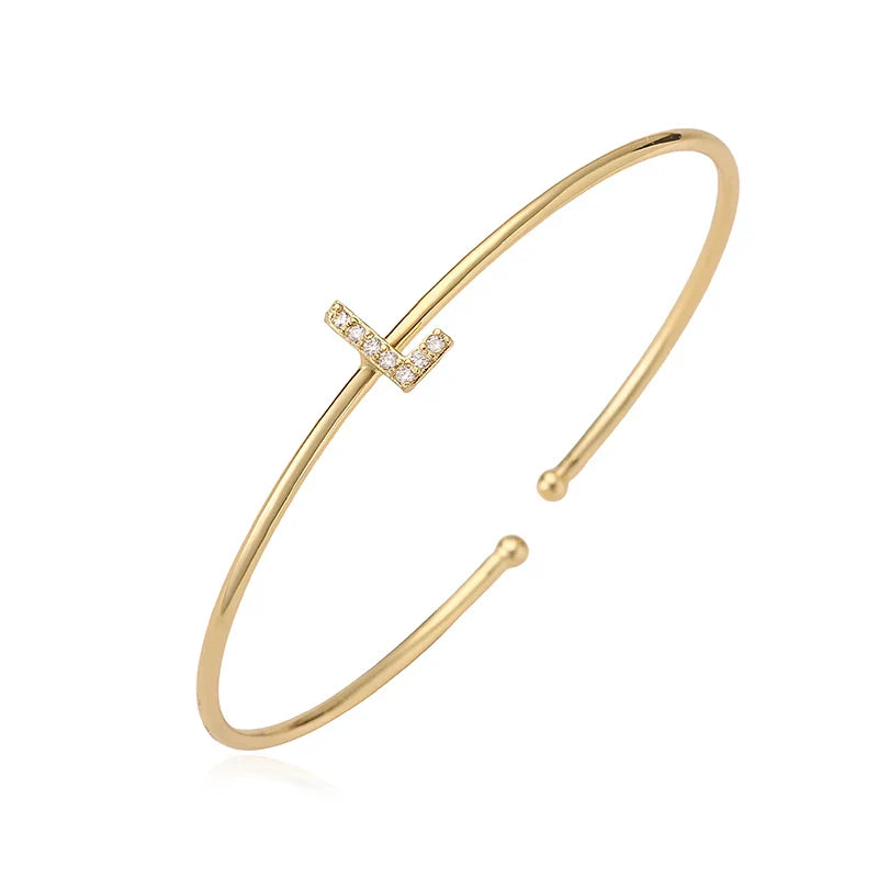 Minimalist initial bracelet l