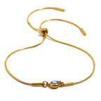 Bangle bracelet with colored birthstone