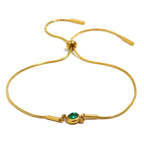Bangle bracelet with colored birthstone