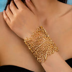 Wide Coral Women's Bracelet Gold