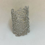 Wide Coral Women's Bracelet Silver