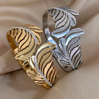 Large Palm Leaf Bracelet silver