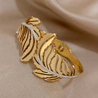 Large Palm Leaf Bracelet gold
