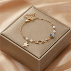 Moon and Star Women's Bracelet Chain Link Astres gray