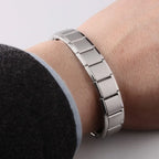 Magnetic Men's Anti-Stress Bracelet Silver