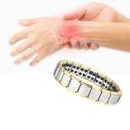 Magnetic Men's Anti-Stress Bracelet Gold and Silver