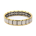 Magnetic Men's Anti-Stress Bracelet Gold and Silver