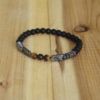 Buddhist Curb Bracelet in Stones and Beads