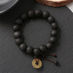 Black Stone Buddhist ID Bracelet