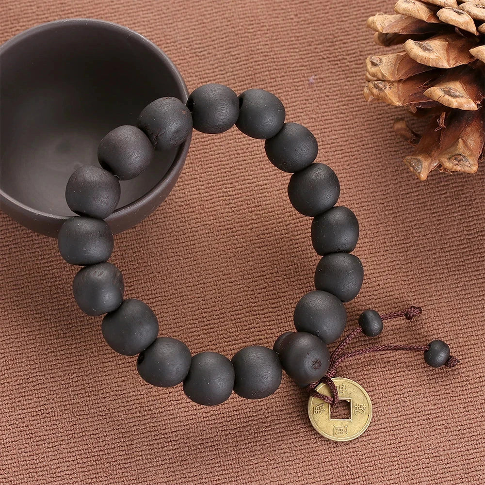 Black Stone Buddhist ID Bracelet