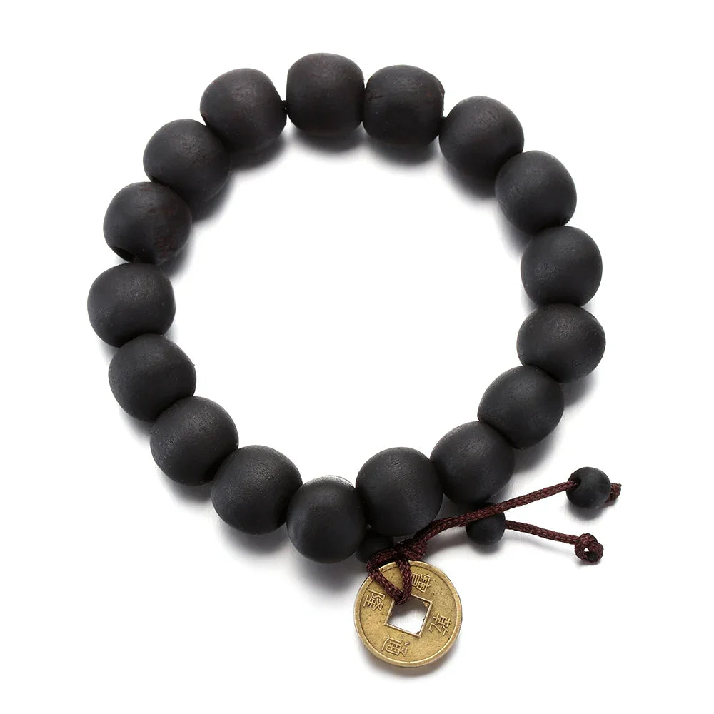 Black Stone Buddhist ID Bracelet