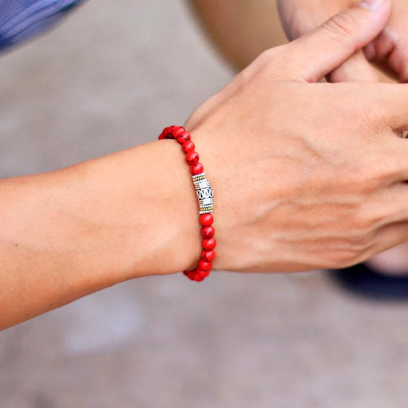 Buddhist Stone Curb Chain Bracelet