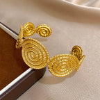 Spiral-pattern cuff bracelet
