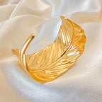 Gold Feather Cuff Bracelet