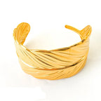 Gold Feather Cuff Bracelet