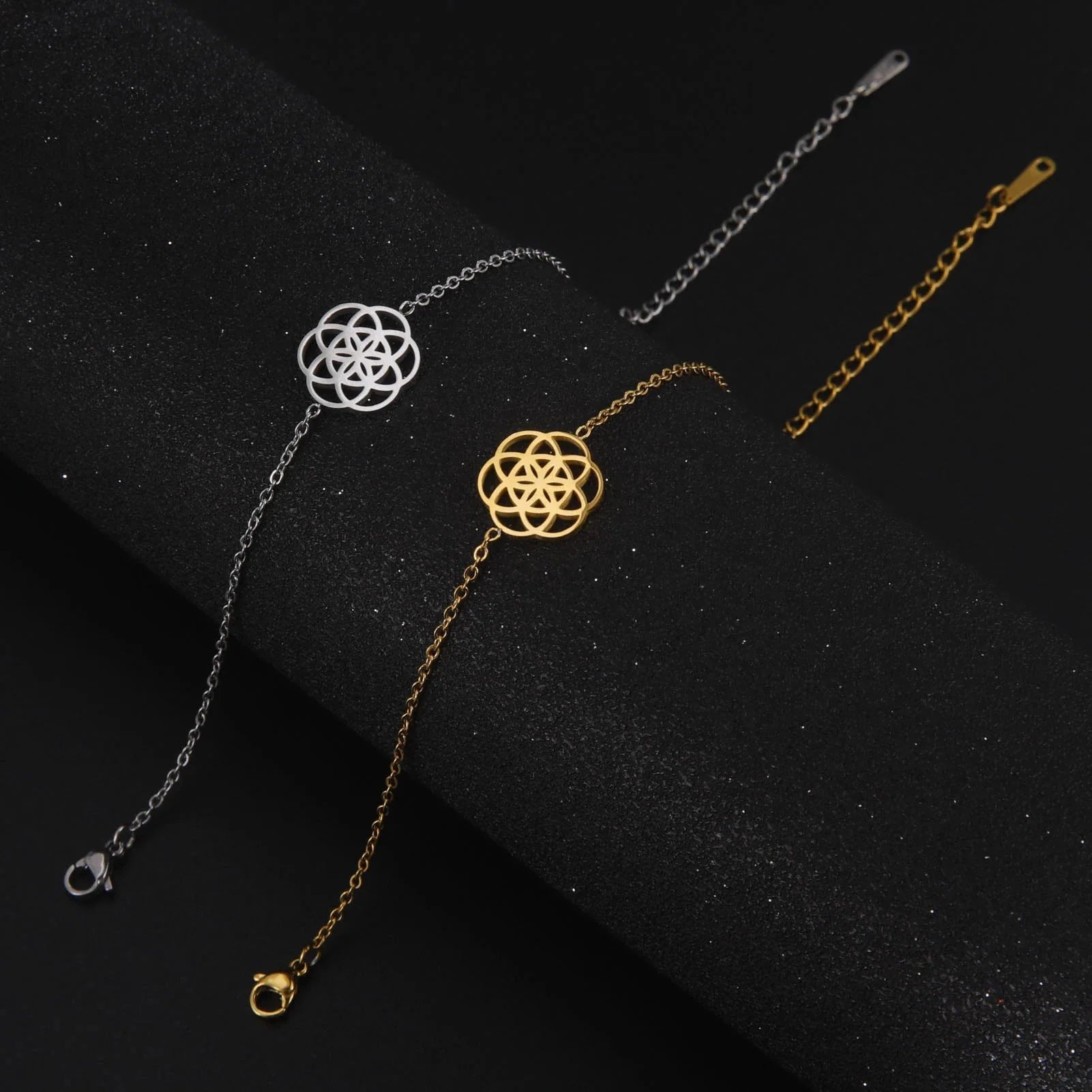 Mandala Sacred Geometry Bracelet for Women gold