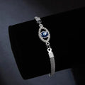 Blue Silver Evil Eye Bracelet