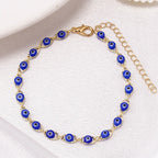 Blue Evil Eye Bohemian-Style Bracelet Gold