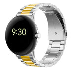 Tempered Steel Watch Band Smartwatch Google Pixel Watch 1 & 2 silver gold