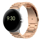 Tempered Steel Watch Band Smartwatch Google Pixel Watch 1 & 2 rose gold