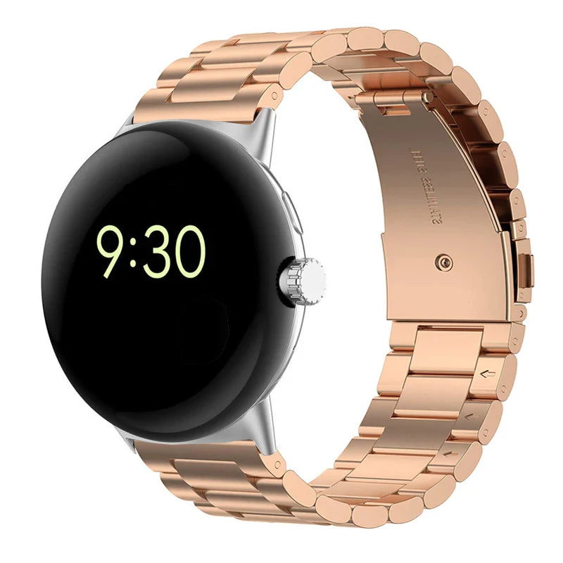 Tempered Steel Watch Band Smartwatch Google Pixel Watch 1 & 2 rose gold