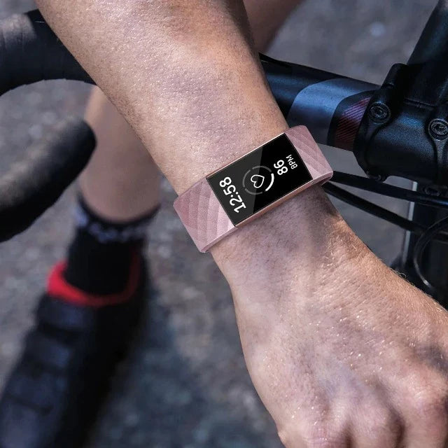 Fitbit Charge 3 & Charge 4 Watch Band in Glitter Rose Gold
