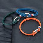 Braided rope nautical bracelet with knot for men or women orange