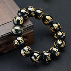 Black Buddhist Amulet Curb Bracelet