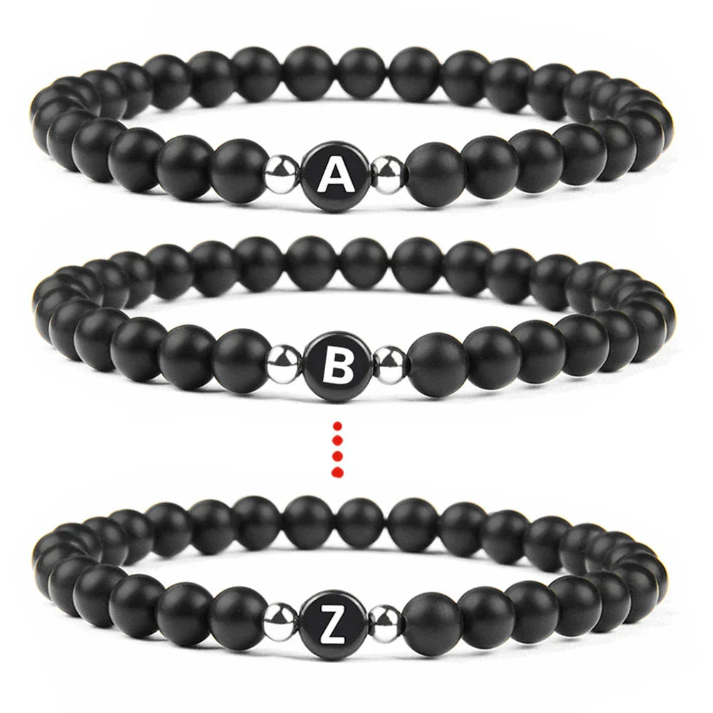 Black initial bracelet