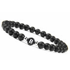 Black initial bracelet b