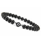 Black initial bracelet d