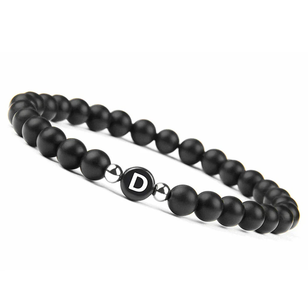 Black initial bracelet d