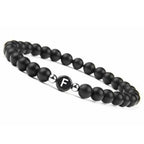 Black initial bracelet f