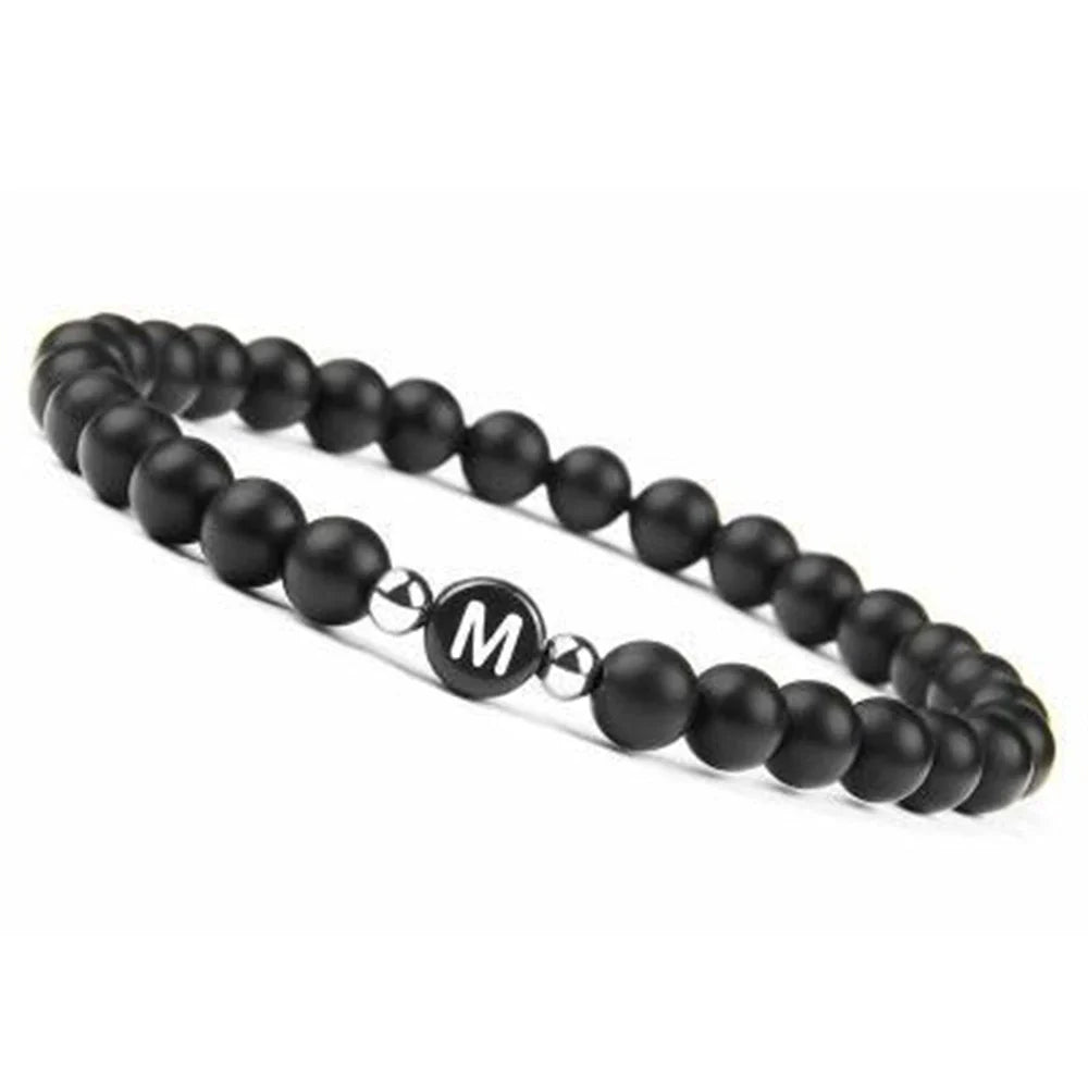 Black initial bracelet m