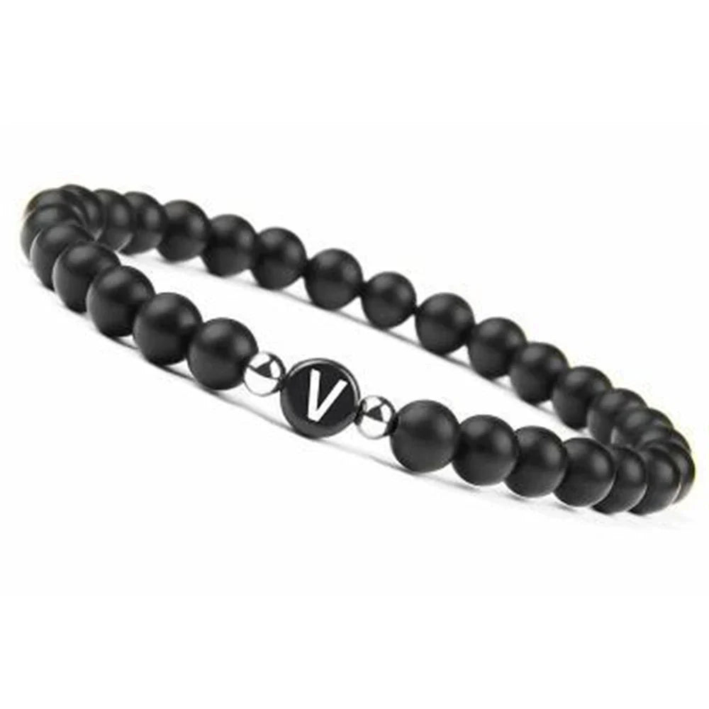 Black initial bracelet v