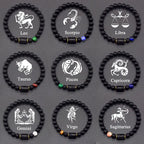 Black Zodiac Sign Bracelet Astro Black 12 Constellations