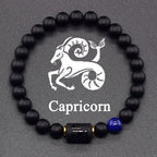 Black Zodiac Sign Bracelet Astro Black 12 Constellations capricorn