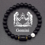 Black Zodiac Sign Bracelet Astro Black 12 Constellations gemini