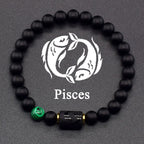 Black Zodiac Sign Bracelet Astro Black 12 Constellations pisces