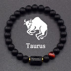 Black Zodiac Sign Bracelet Astro Black 12 Constellations taurus