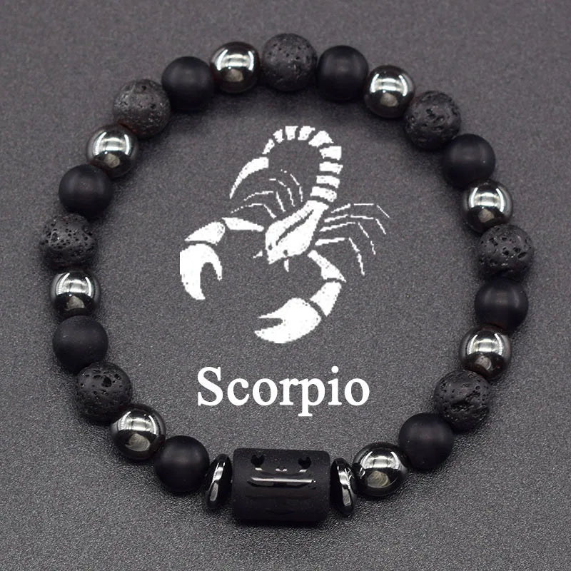 Zodiac Sign Beaded Bracelet 12 Constellations scorpion